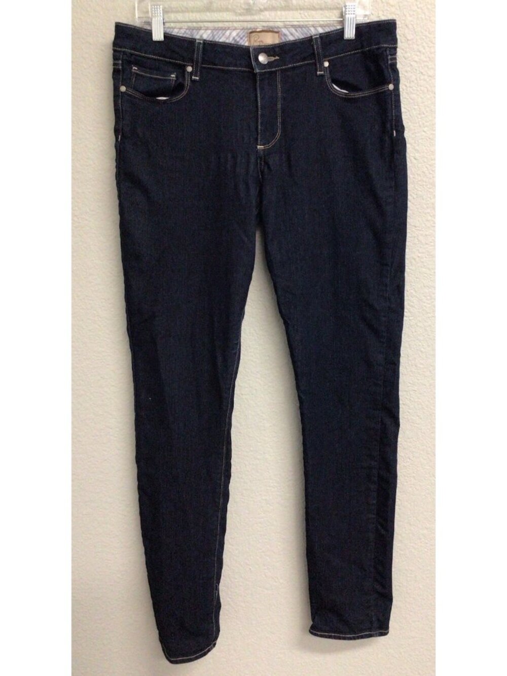Paige Peg Skinny Jeans Womens Size 31 Stretch Dark Wash